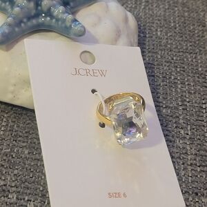 J. Crew Gold Statement Ring with Gemstone